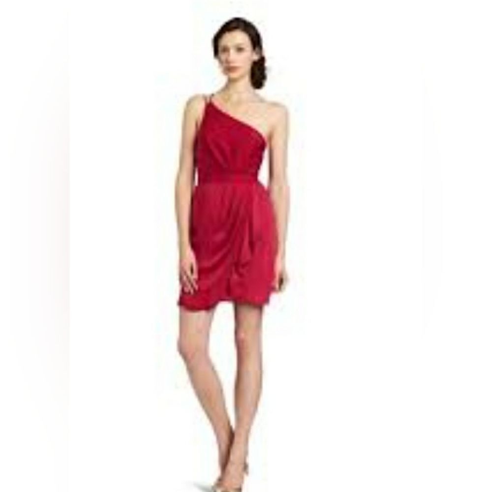 BCBGENERATION One Shoulder Grecian Ruffled Mini Dress